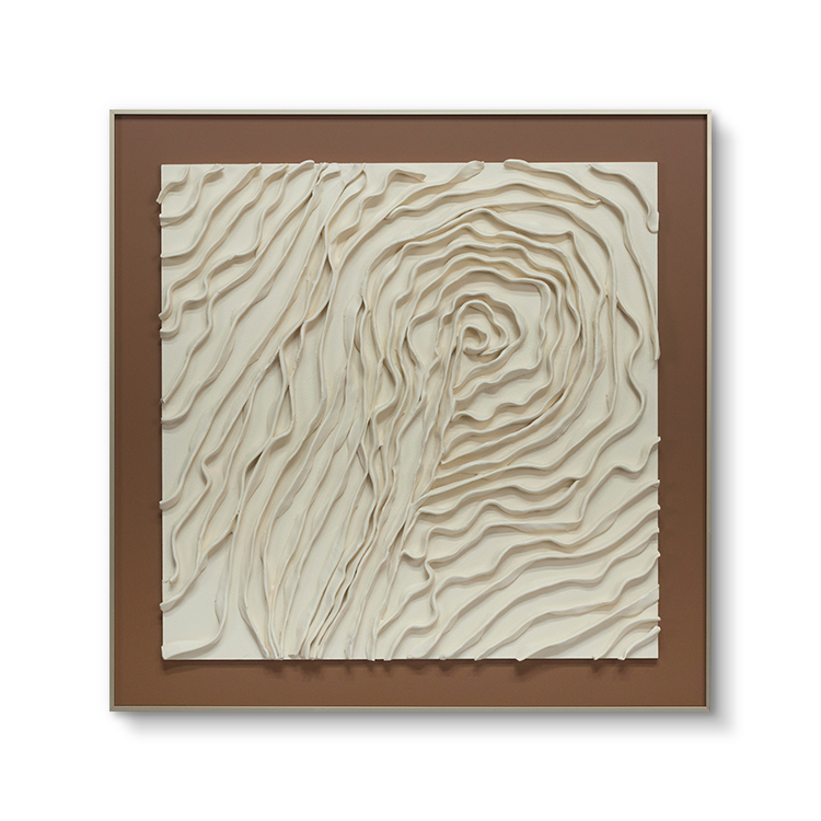 TY Home Decor Soft Clay Sculpture on Leather Base with Aluminum Frame Wall Art for Intetior Deisign