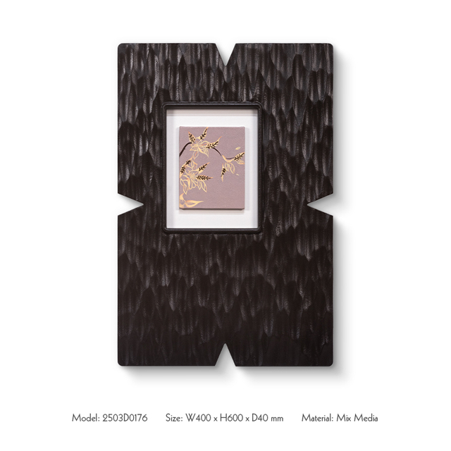 TY Wall Art Wood Carving Home Decor with Beige Leather Handmade Coloring Paintings for Hotel Villa Projects