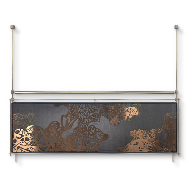 TY ART Luxe Metal Frame Artwork with Light Home Decor Wall Art Panel Custom Support for Hign-end Interior Design 