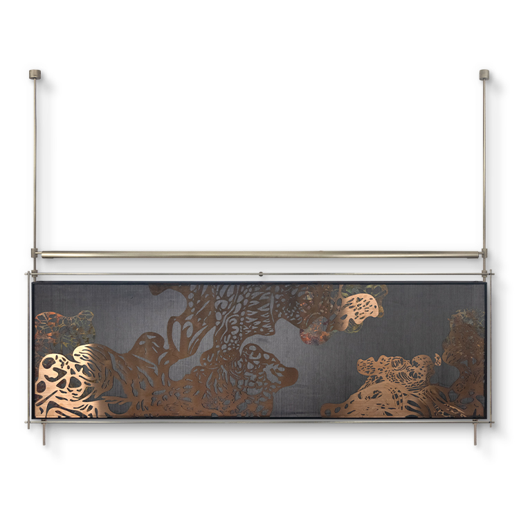 TY ART Luxe Metal Frame Artwork with Light Home Decor Wall Art Panel Custom Support for Hign-end Interior Design 