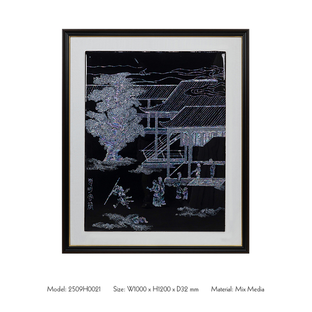  TY ART SPACE Lacquer Paitning Wall Art Panel with Mother-of-pearl Pieces Home Decor for High-end Hotel Villa Interior Design Custom Support