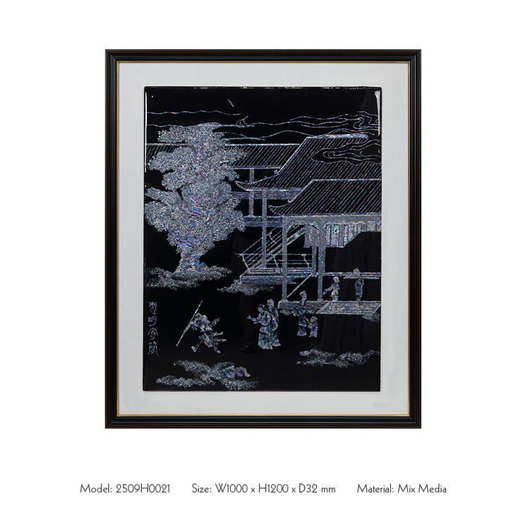  TY ART SPACE Lacquer Paitning Wall Art Panel with Mother-of-pearl Pieces Home Decor for High-end Hotel Villa Interior Design Custom Support