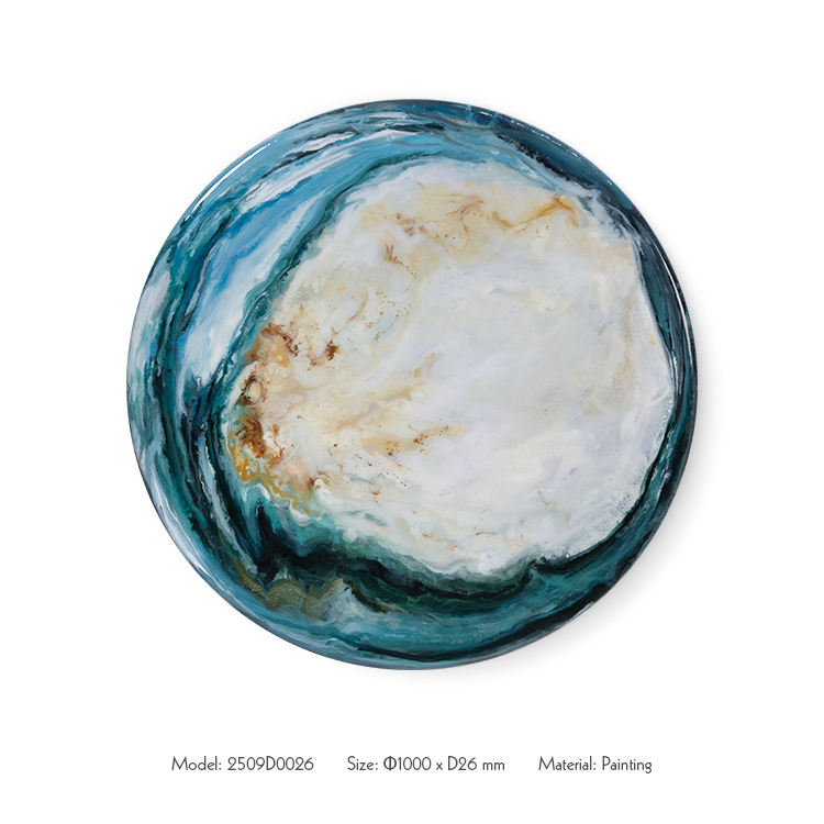  TY ART SPACE Luxury Hand-painted Wall Art Panel Covered with Resin Home Decor for High-end Hotel Interior Design Custom Support