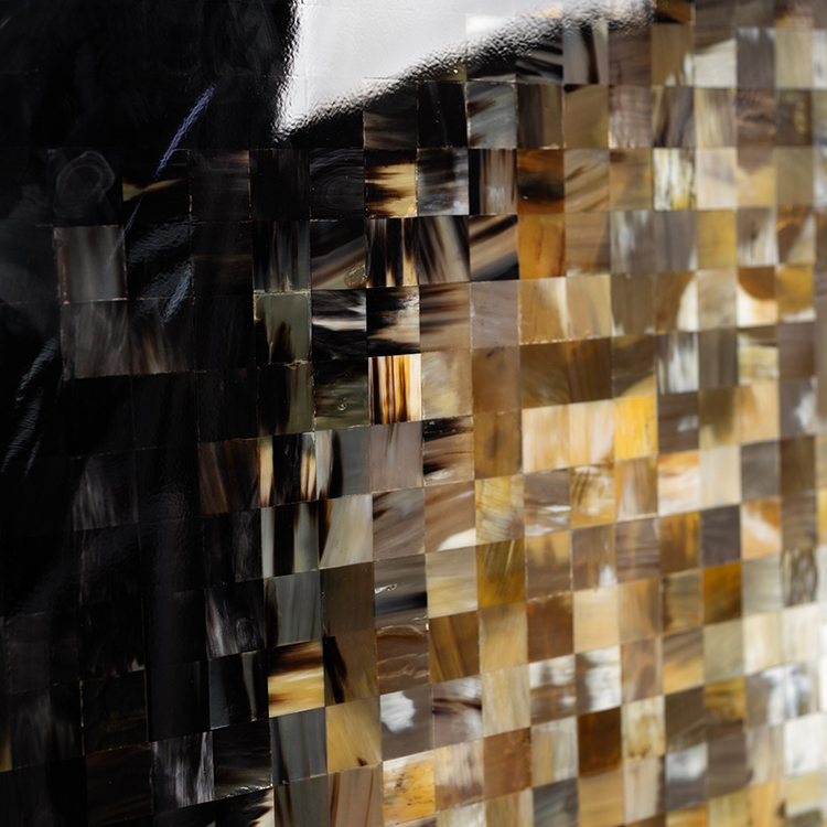  TY ART SPACE Luxury Hand-painted Beef Bone Slices Wall Art Panel Covered with Resin Home Decor for High-end Hotel Interior Design Custom Support