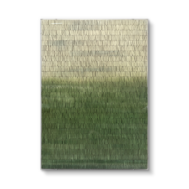 TY 3D Handmade Paper Wall Art Painting Gradien Green Custom Support High Quality for High-end Interior Design