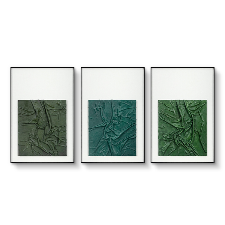 Manufacturer TY Luxury Pleated Fabric Home Decor Hand-paint Wall Art High Quality for High-end Interior Design Custom Support
