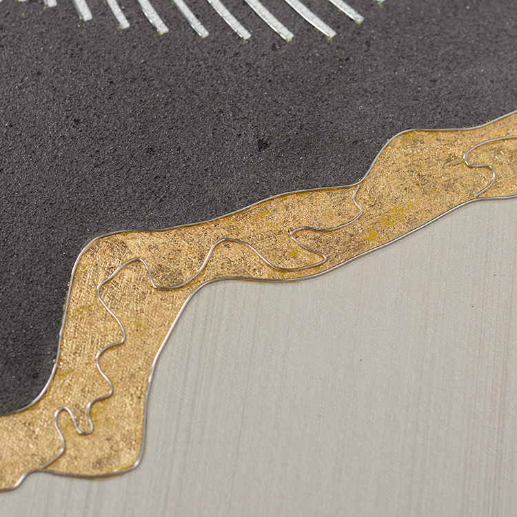  TY ART SPACE Handmade Textured Hand-painted Painting with Sandstone & Metal Wire Home Decor for High-end Hotel Villa Interior Design Custom Support