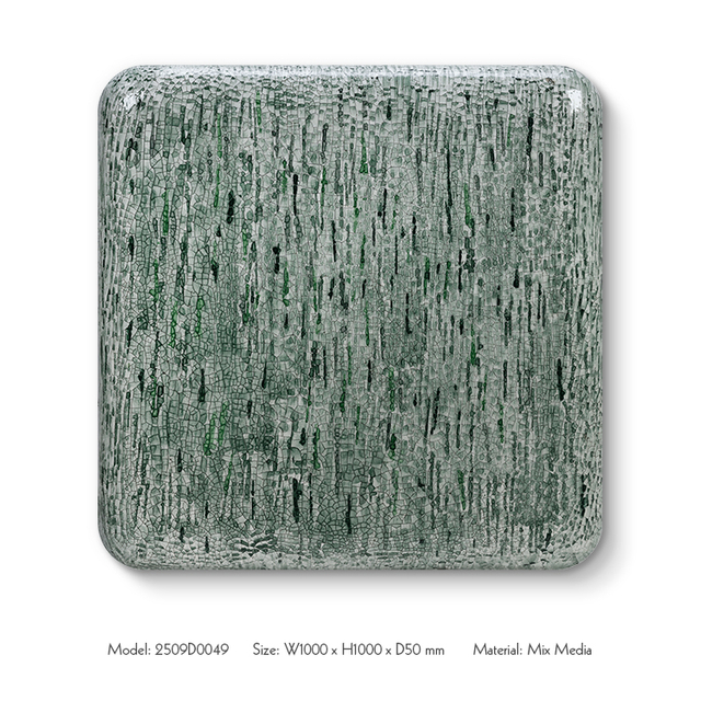 TY ART SPACE Handmade Wood Carving Wall Art Panel with Resin Covered Cracking Effect Home Decor for High-end Hotel Villa Interior Design Custom Support