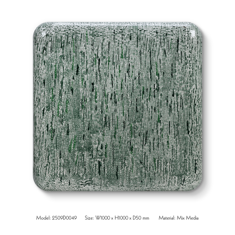 TY ART SPACE Handmade Wood Carving Wall Art Panel with Resin Covered Cracking Effect Home Decor for High-end Hotel Villa Interior Design Custom Support