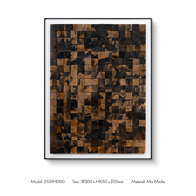  TY ART SPACE Colored Handmade Wood Blocks Wall Art Panel Home Decor for High-end Hotel Villa Interior Design Custom Support