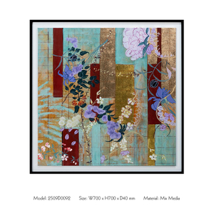  TY ART SPACE Textured Hand-painted Wall Art Panel with Leather Base & Gold Foil Home Decor for High-end Hotel Villa Interior Design Custom Support