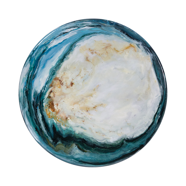  TY ART SPACE Luxury Hand-painted Wall Art Panel Covered with Resin Home Decor for High-end Hotel Interior Design Custom Support