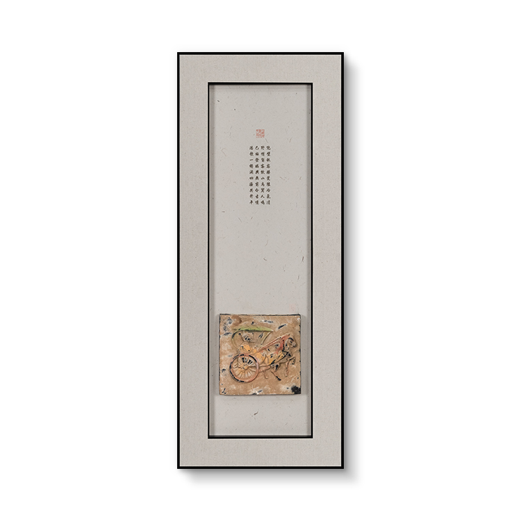  TY ART Antique Brick Carving Leather Paper Printing Home Decor with Linen Edge for High-end Interior Design