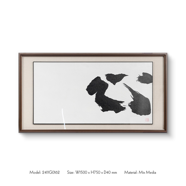  TY ART SPACE Hand-painted Home Decor High Quality Ink-wash Painting Wall Art for High-end Interior Design with Acrylic Cover Custom Support