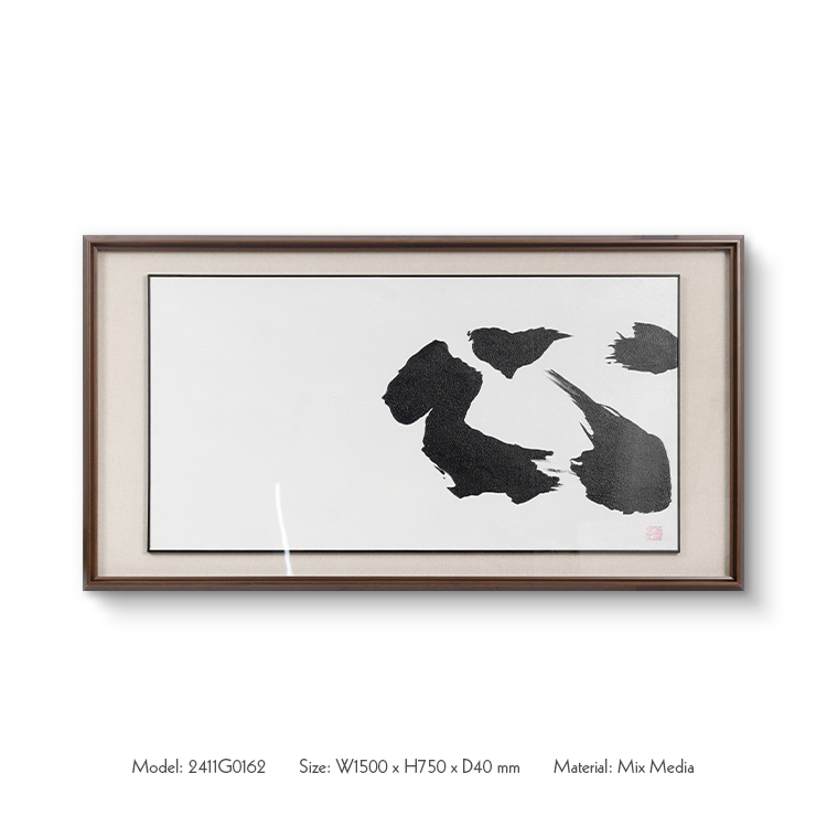  TY ART SPACE Hand-painted Home Decor High Quality Ink-wash Painting Wall Art for High-end Interior Design with Acrylic Cover Custom Support