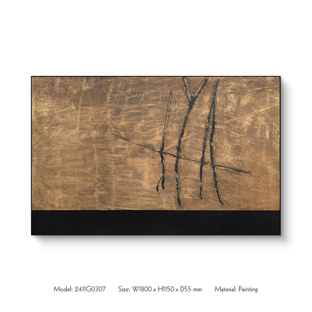  TY ART Textured Acrylic Painting Wall Art with Gold Foil Metal Framed Home Decor for High-end Hotel Interior Design Custom Support