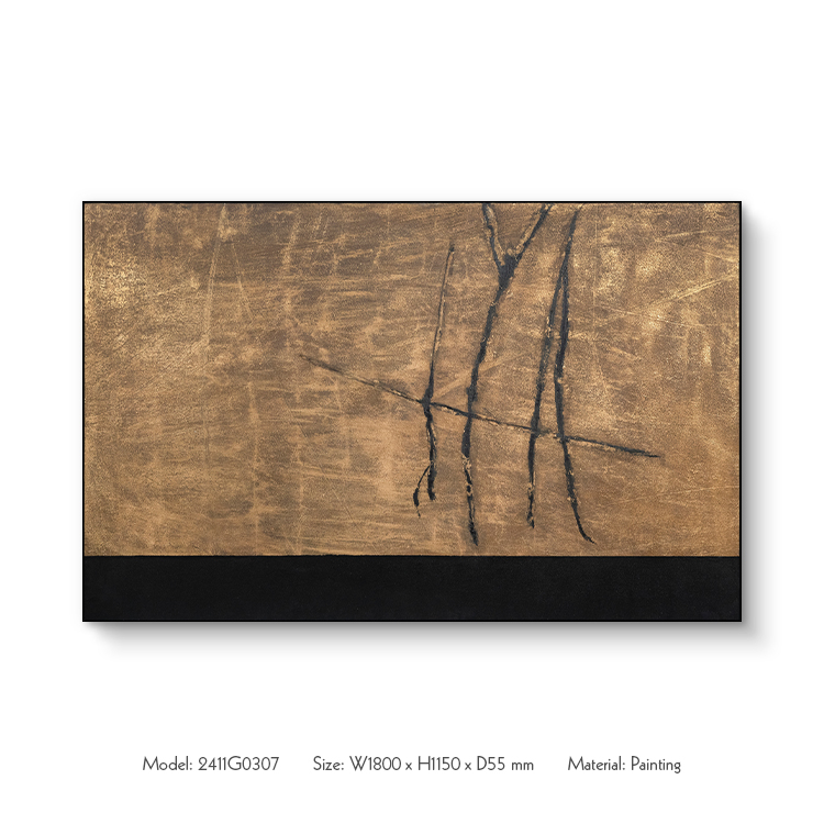  TY ART Textured Acrylic Painting Wall Art with Gold Foil Metal Framed Home Decor for High-end Hotel Interior Design Custom Support