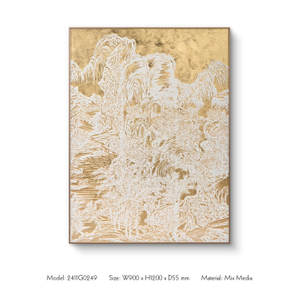  TY ART 3D Texture Printing Aluminum Framed Wall Art Panel Home Decor with Gold Foil for Interior Design Custom Support