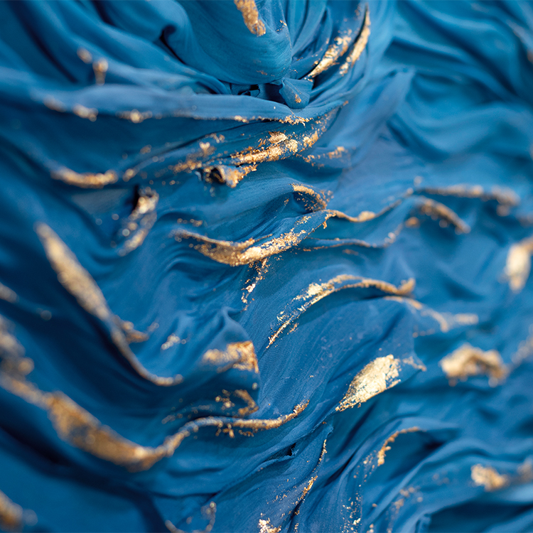 TY ART SPACE Hand-painted Fabric Modeling Wall Art Panel with Gold Foil Luxury Home Decor for High-end Hotel Villa Interior Design Custom Support