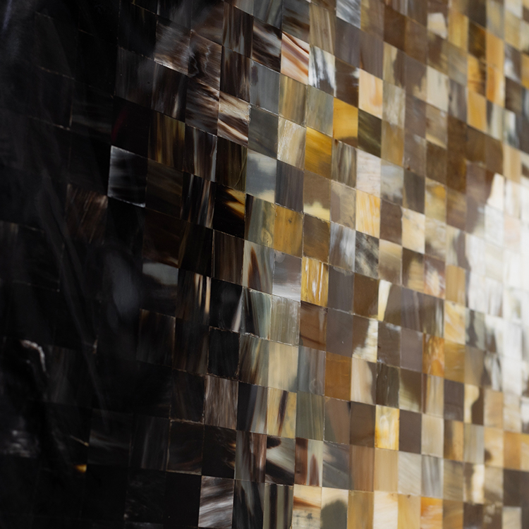  TY ART SPACE Luxury Hand-painted Beef Bone Slices Wall Art Panel Covered with Resin Home Decor for High-end Hotel Interior Design Custom Support