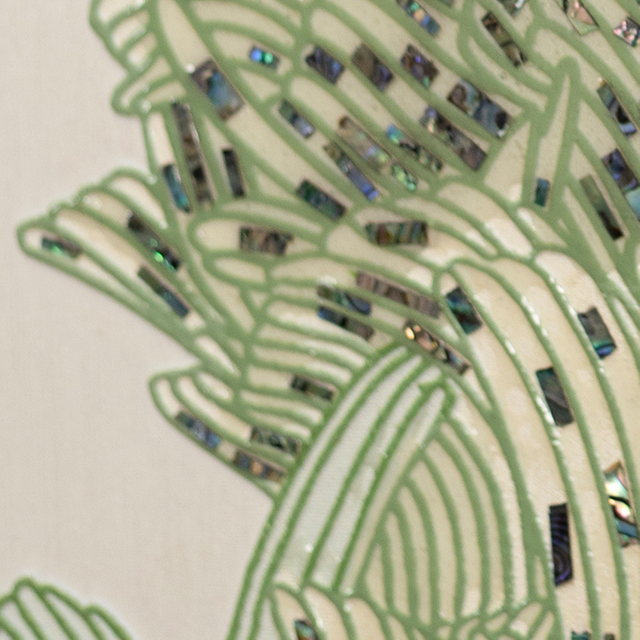  TY ART SPACE Handmade 3D Textured UV on Bamboo Silk Wall Art Panel with Mother-of-pearl Pieces Home Decor for High-end Hotel Villa Interior Design Custom Support