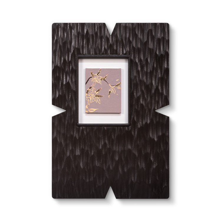 TY Wall Art Wood Carving Home Decor with Beige Leather Handmade Coloring Paintings for Hotel Villa Projects