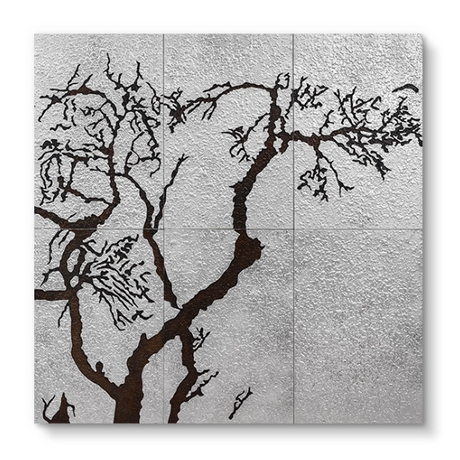 Woodboard Curring Textured Silver Foil Hand-painted Wall Art Painting.png