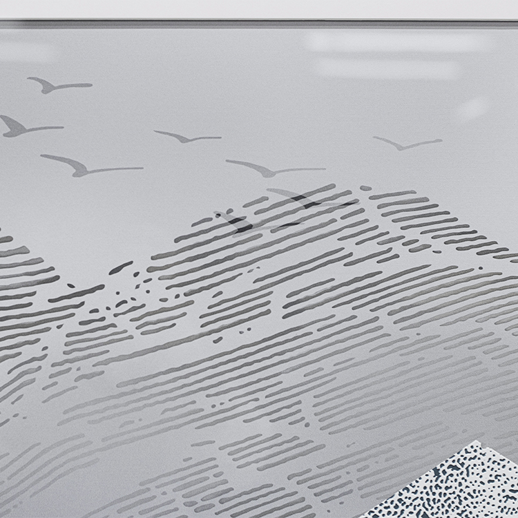  TY ART 3D Textured Printing Covered Hand-paint Framed Home Decor with Beige CardBoard for Interior Design