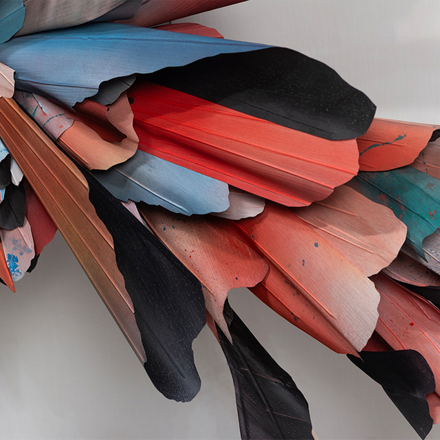 TY ART SPACE Hand-painted Paper Modeling Installation Wall Art Panel Luxury Home Decor for High-end Hotel Villa Interior Design Custom Support