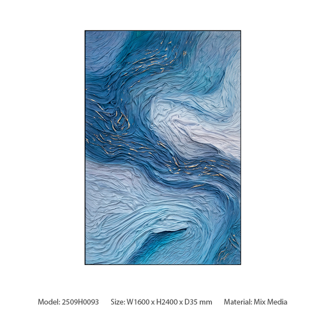 TY ART SPACE Hand-painted Fabric Modeling Wall Art Panel with Gold Foil Luxury Home Decor for High-end Hotel Villa Interior Design Custom Support