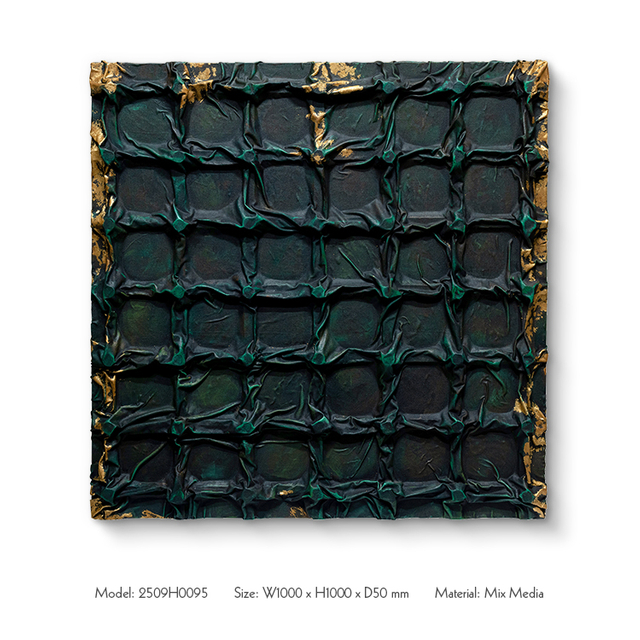  TY ART SPACE Hand-painted Wood Carving Wall Art Panel with Gold Foil & Fabric Home Decor for High-end Hotel Villa Interior Design Custom Support