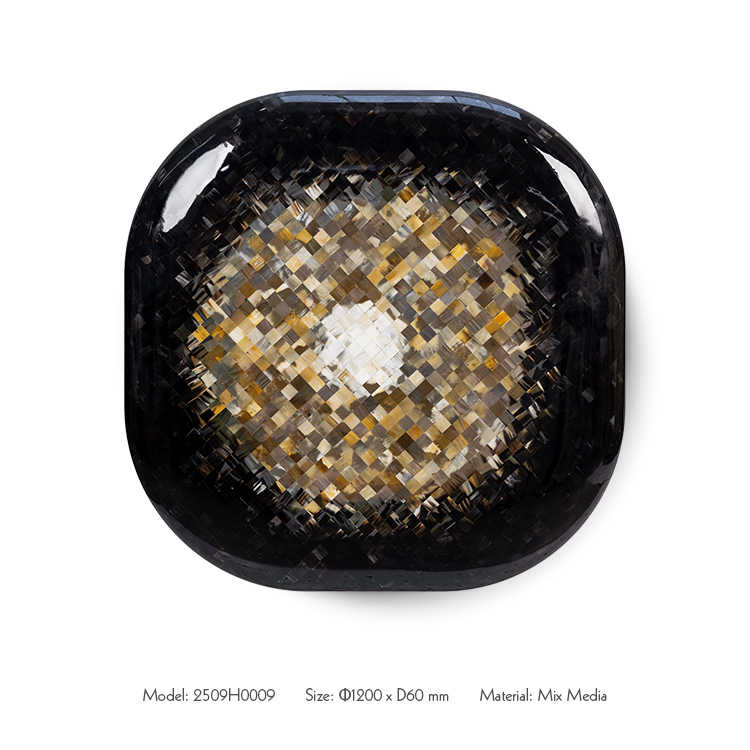  TY ART SPACE Handmade Beef Bone Slices Wall Art Panel with Resin Home Decor for High-end Hotel Villa Interior Design Custom Support