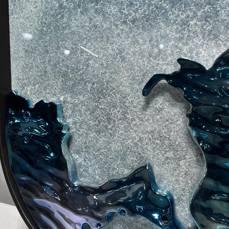  TY ART SPACE Handmade 3D UV with Fiberglass Relief Wall Art Panel Covered with Resin & Glitters Home Decor Direct Outlet for High-end Hotel Villa Interior Design Custom Support