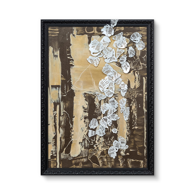 TY High Quality Fabric Collaging Wall Art Panel Handmade Painting + Metal Coloring with Lac Home Decor Custom Support for Interior Design 