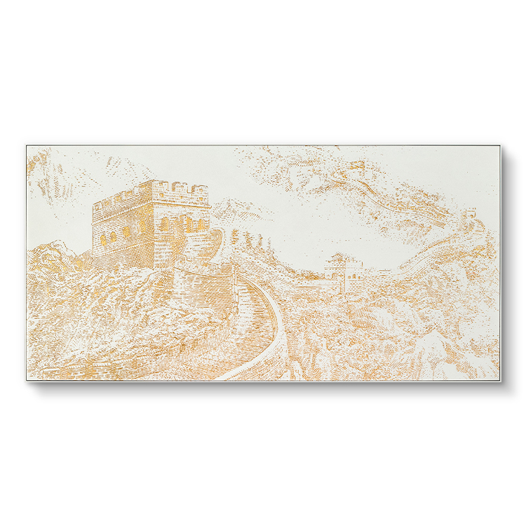Handmade Paintings Handmade Paintings White Fabric Based Home Decor with Gold Foil for Interior Design