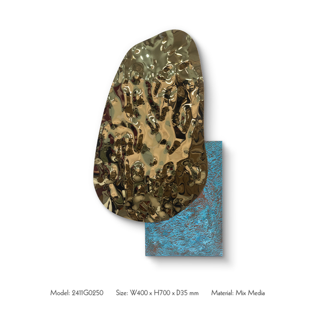 TY Manufacturer Home DecorTextured Handmade Painting Wall Art High Quality Irregular Shaped Wavy Stainless Steel for Interior Design Custom Support