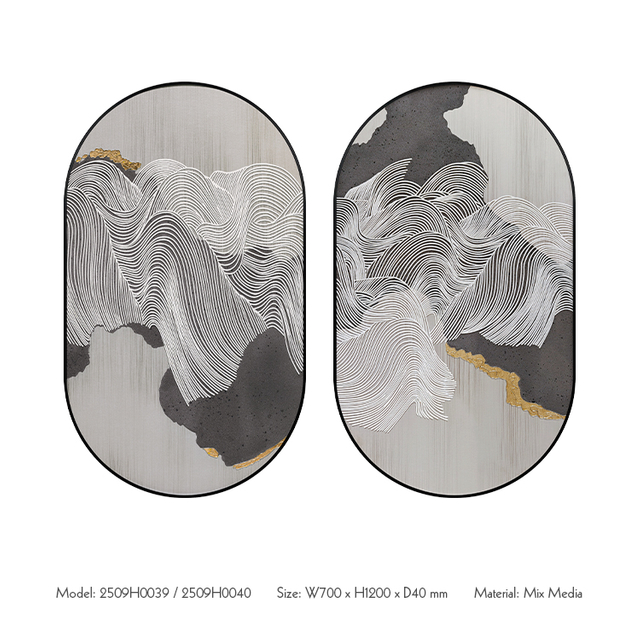  TY ART SPACE Handmade Textured Hand-painted Painting with Sandstone & Metal Wire Home Decor for High-end Hotel Villa Interior Design Custom Support