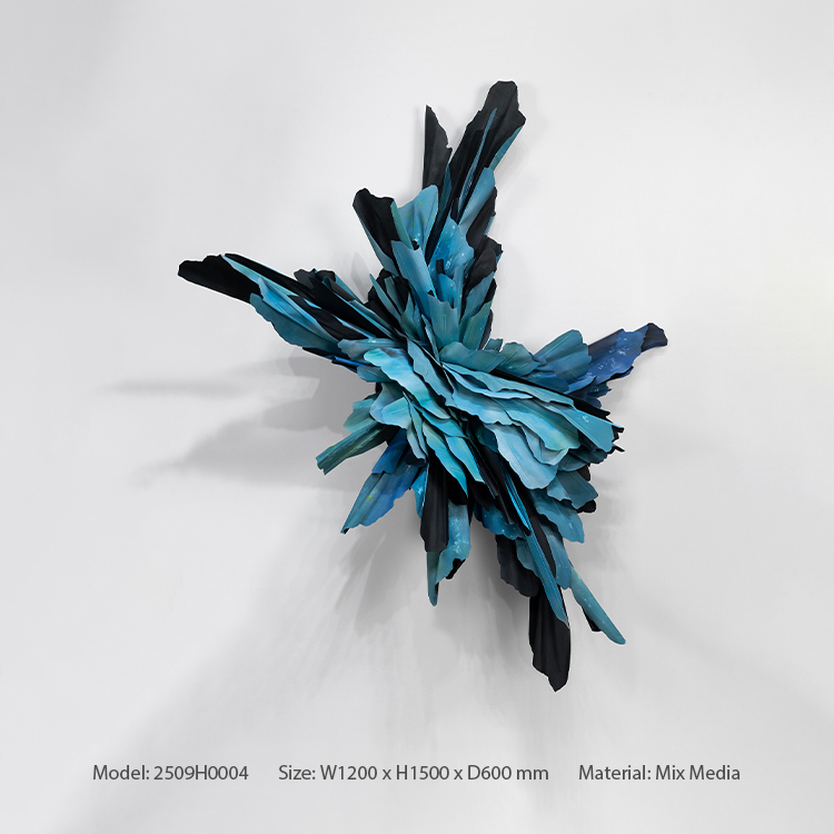 TY ART SPACE Hand-painted Paper Modeling Installation Wall Art Panel Luxury Home Decor for High-end Hotel Villa Interior Design Custom Support