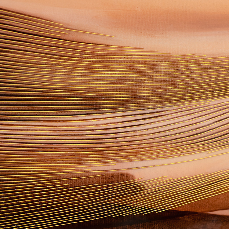 TY ART SPACE Hand-painted Water Color Painting Wall Art Panel with Metal Wires Luxury Home Decor for High-end Hotel Villa Interior Design Custom Support