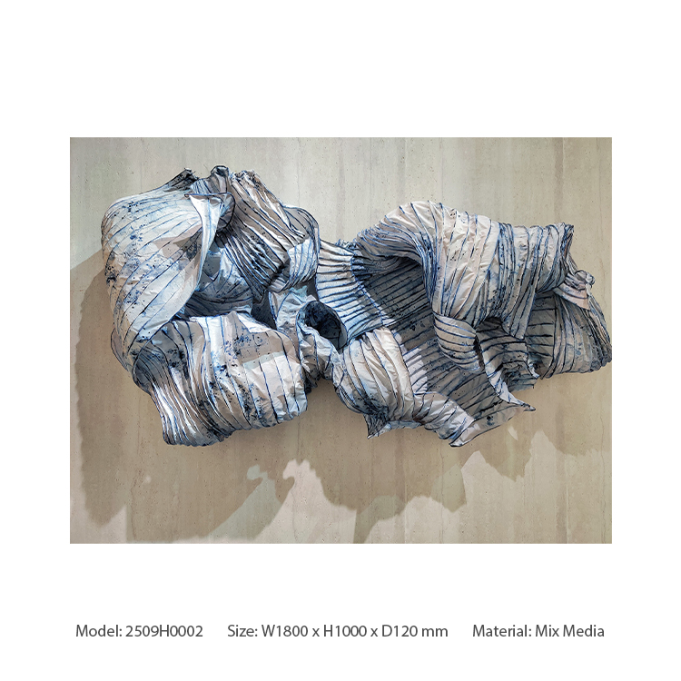  TY ART SPACE Handmade 3D Fabric/Paper Installation Wall Art Panel Home Decor for High-end Hotel Villa Interior Design Custom Support