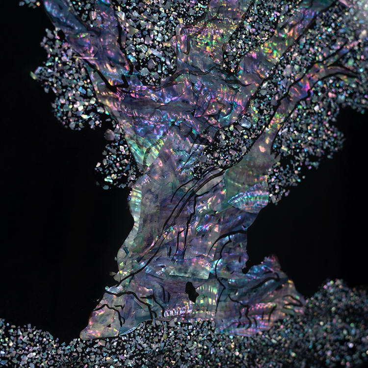  TY ART SPACE Lacquer Paitning Wall Art Panel with Mother-of-pearl Pieces Home Decor for High-end Hotel Villa Interior Design Custom Support