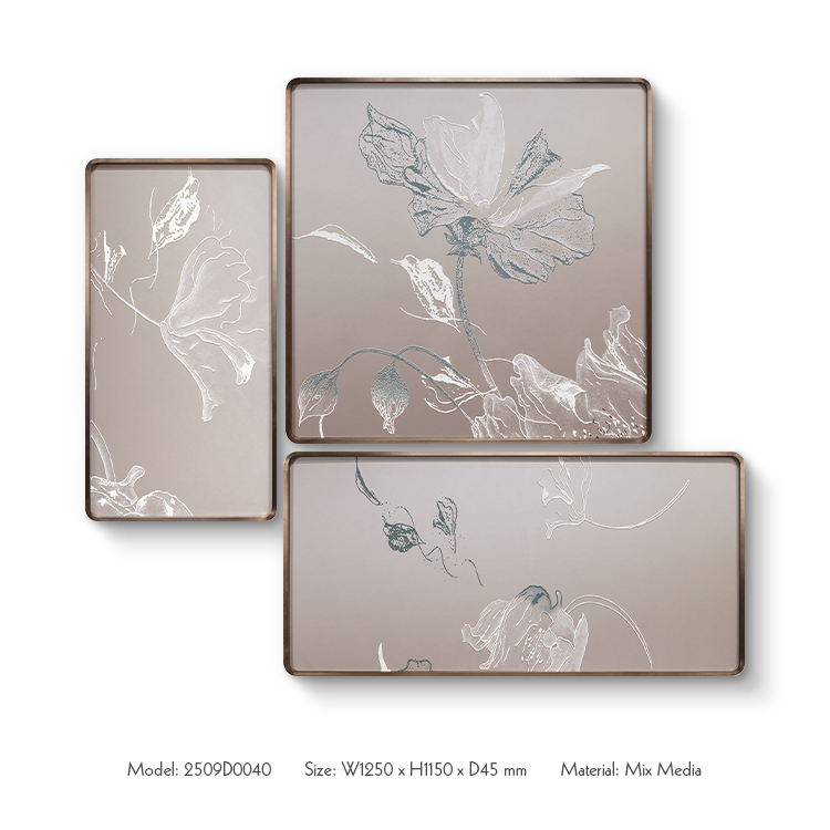  TY ART SPACE 3D Relief Textured Painting Wall Art Panel with Fabric Base Luxury Home Decor for High-end Hotel Villa Interior Design Custom Support