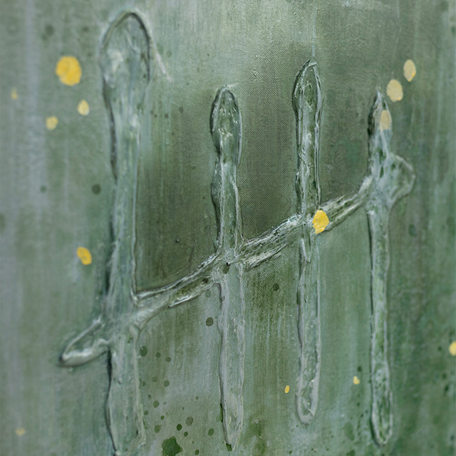 TY ART SPACE Hand-painted Green Textured Wall Art Panel Abstract Home Decor for High-end Hotel Villa Interior Design Custom Support