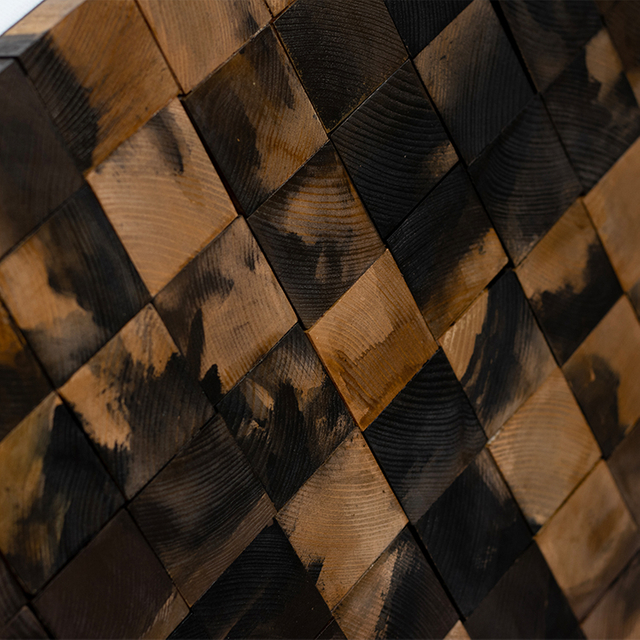  TY ART SPACE Colored Handmade Wood Blocks Wall Art Panel Home Decor for High-end Hotel Villa Interior Design Custom Support