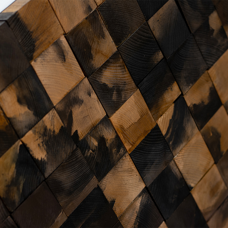  TY ART SPACE Colored Handmade Wood Blocks Wall Art Panel Home Decor for High-end Hotel Villa Interior Design Custom Support