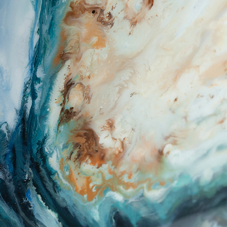  TY ART SPACE Luxury Hand-painted Wall Art Panel Covered with Resin Home Decor for High-end Hotel Interior Design Custom Support