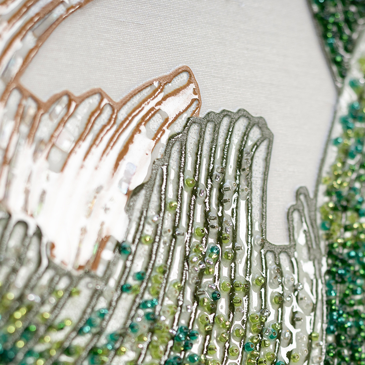  TY ART SPACE Luxury 3D Painting Wall Art Panel with Crystal & Beads Home Decor for High-end Hotel Villa Interior Design Custom Support