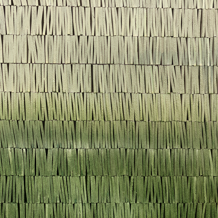 TY 3D Handmade Paper Wall Art Painting Gradien Green Custom Support High Quality for High-end Interior Design