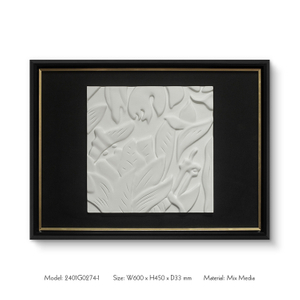 Textured Wall Art Wood Carving Home Decor with Black Fabric Base Wooden Framed Handmade Paintings for Hotel Villa Projects