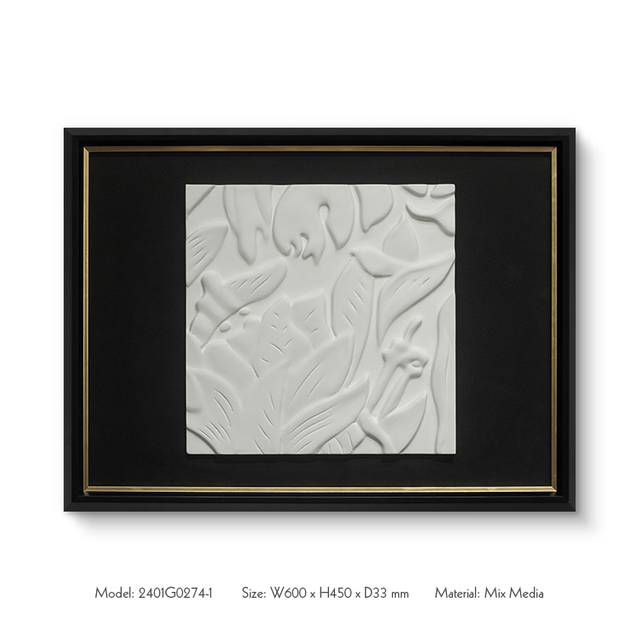 Textured Wall Art Wood Carving Home Decor with Black Fabric Base Wooden Framed Handmade Paintings for Hotel Villa Projects